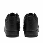 Rear view of Nike Air Force 1 Low Black CW2288-001 with tonal Nike Air heel branding and padded collar.