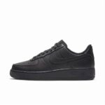 Side profile of Nike Air Force 1 Low Black CW2288-001 featuring tonal Nike Swoosh and classic AF1 silhouette.
