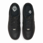Top-down view of Nike Air Force 1 Low Black CW2288-001 with lace system, padded collar, and perforated toe box.