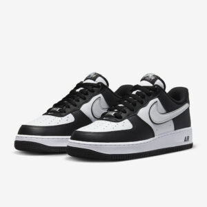 Nike Air Force 1 Low Panda DV0788-001 sneakers featuring black and white leather panels, classic AF1 silhouette, and Nike Air cushioning.
