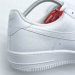 Nike Supreme Air Force 1 White premium leather upper detail with clean stitching and smooth texture