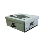 Original Nike and Jordan Brand shoe box for Travis Scott Jordan 1 Low Canary sneakers.